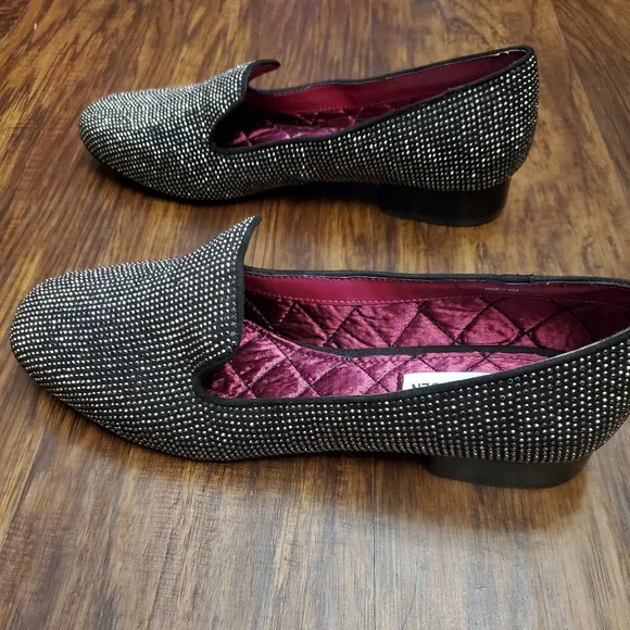 Steve Madden Black Rhinestone Loafers Women Size 9 - Picture 3 of 6